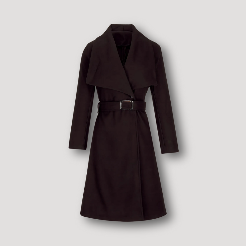 Sjaal Kraag Riemtaille Dames Winter Coat Long