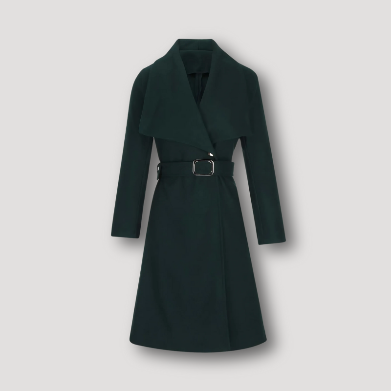 Sjaal Kraag Riemtaille Dames Winter Coat Long