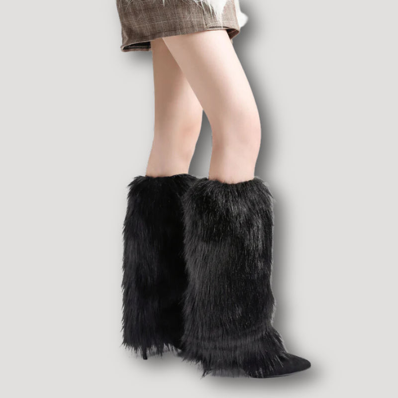 Faux Fur Knie Hoog Winter Boots Dames