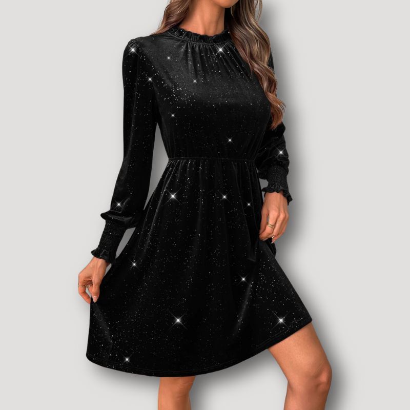 Fonkelende Lange Mouw Cocktail Party Dress Women