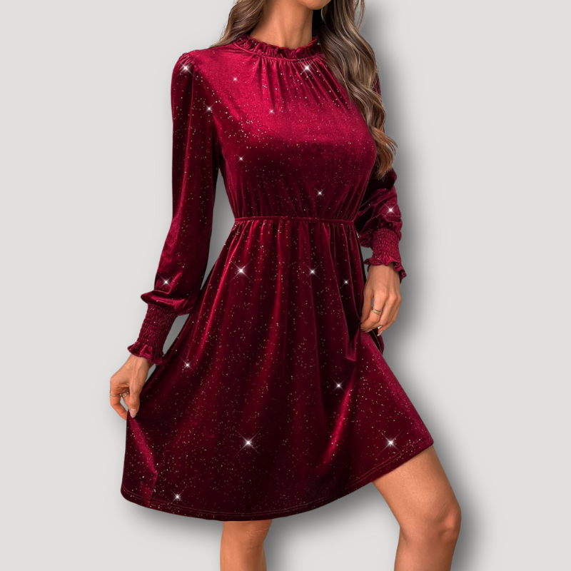 Fonkelende Lange Mouw Cocktail Party Dress Women