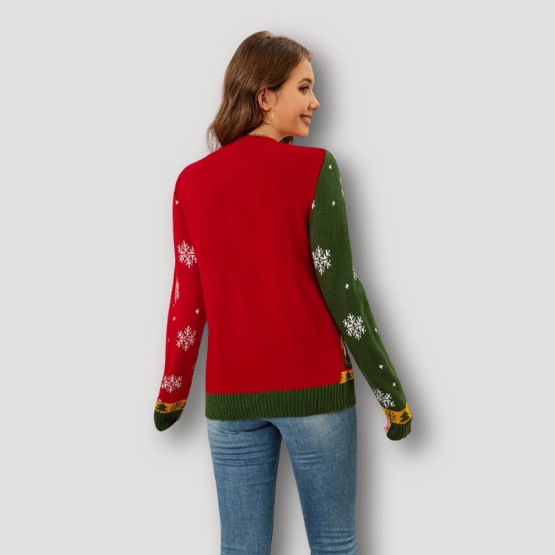 Rood Groen Nutcracker Lange Mouw Christmas Knit Cardigan