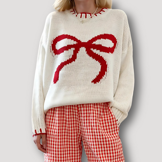 Oversized Christmas 2024 Knit Bow Ronde Hals Trui