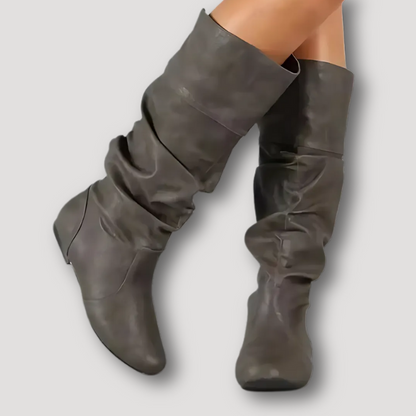 Kniehoge Slouchy Boots Dames Plat Voor Vrouwen