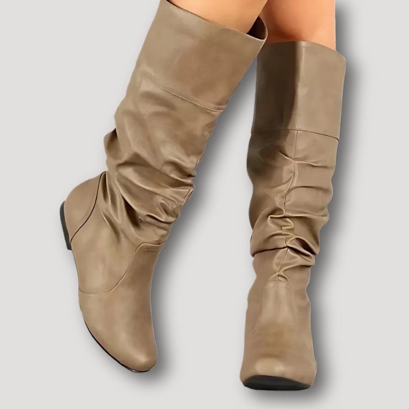 Kniehoge Slouchy Boots Dames Plat Voor Vrouwen