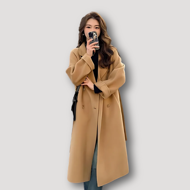 Band Taille Elegante Overcoat Trench Winter Coat Dames