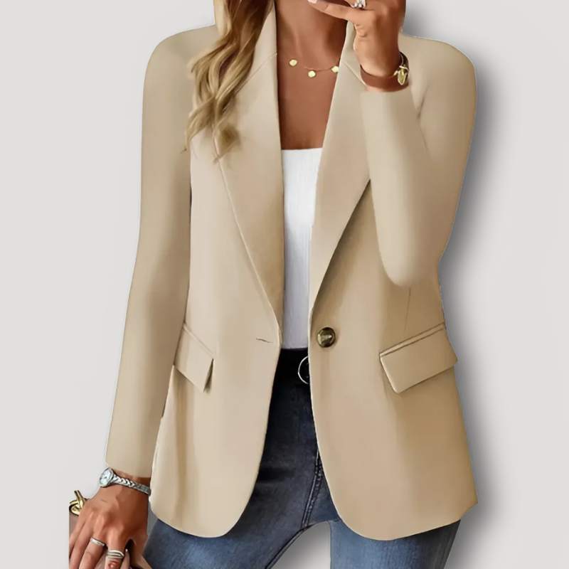 Lange Mouw Casual Blazer Single Button Suit Jas Dames