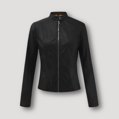 Slim Fit Faux Leren Dames Motor Jas