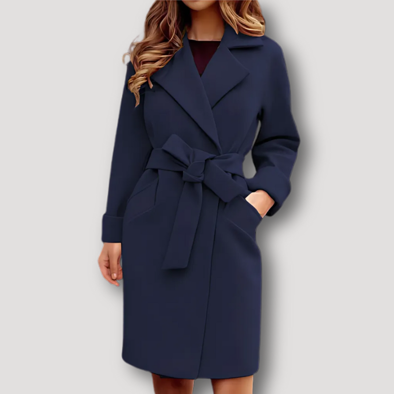 Formele Outerwear Business Tie Waist Trench Coat