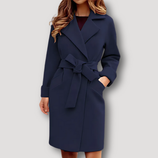 Formele Outerwear Business Tie Waist Trench Coat