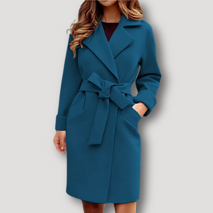 Formele Outerwear Business Tie Waist Trench Coat