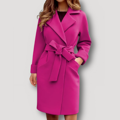 Formele Outerwear Business Tie Waist Trench Coat