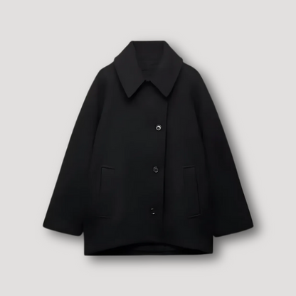 Button Up Oversized Asymmetrisch Peacoat