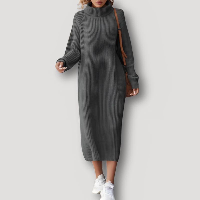 Geribd Breisel Turtleneck Trui Dress Dames