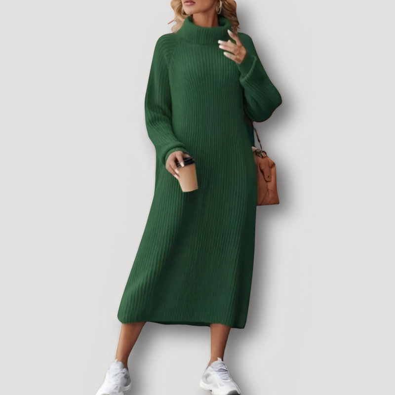 Geribd Breisel Turtleneck Trui Dress Dames