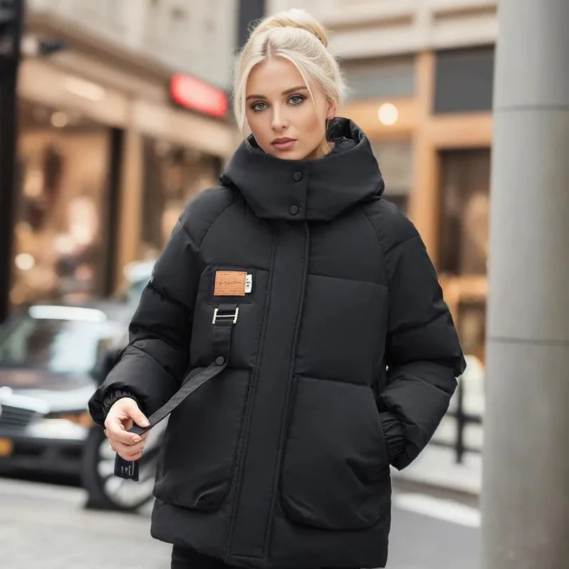 Capuchon Puffer Grote Zakken Jas Winter Coat Dames Isolatie