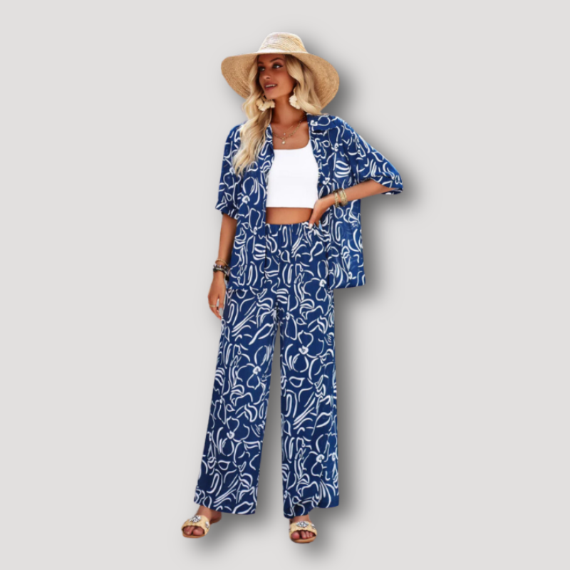 Twee Delige Abstracte Print Lounge Set Dames