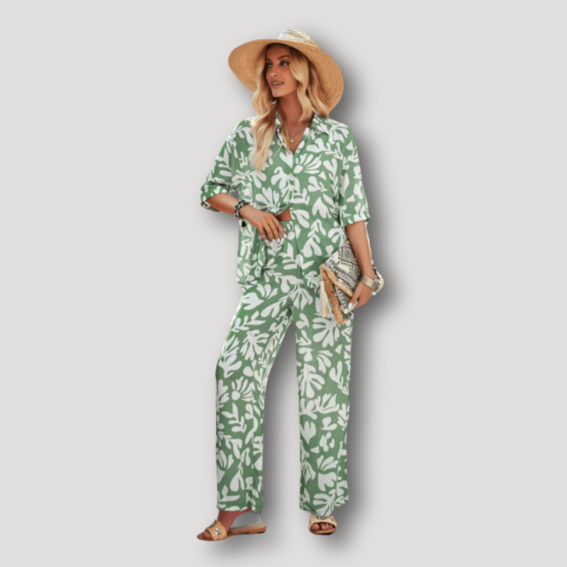 Twee Delige Abstracte Print Lounge Set Dames