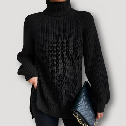 Oversized Geribd Breisel Turtleneck Knit Trui