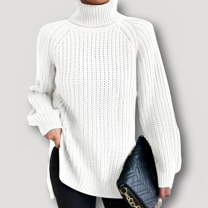 Oversized Geribd Breisel Turtleneck Knit Trui