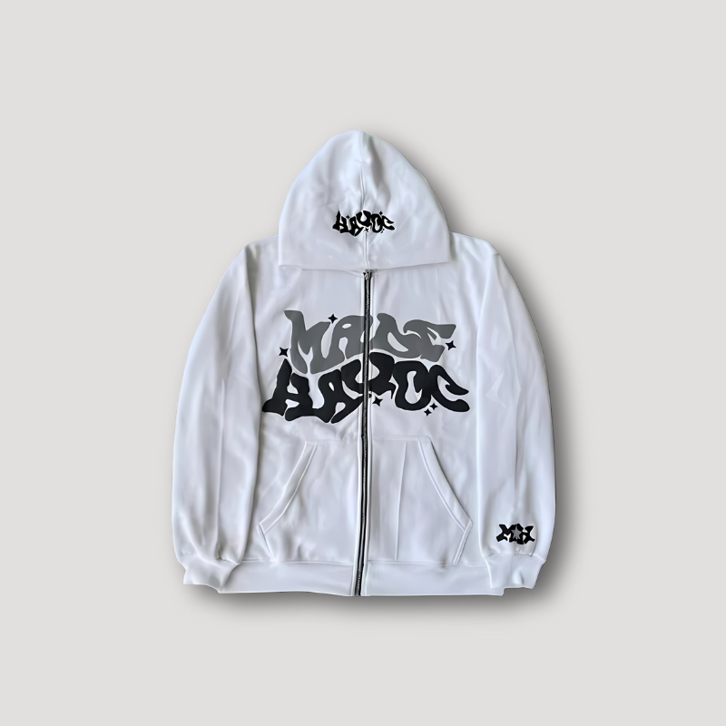 Made Havoc Zip Up Grunge Hoodie