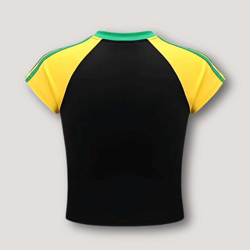 Sportief 'JAMAICA' Grafisch Cut Top Raglan Mouw Shirt