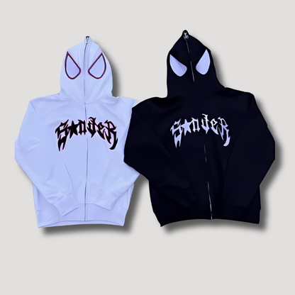 Y2K Spider Printed Zipper Hoodie - Streetwear voor mannen en vrouwen