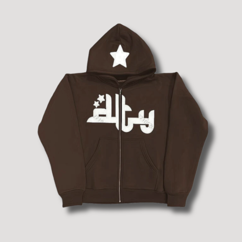 Y2K Star Print Hoodie - Streetwear hoodie heren met rits