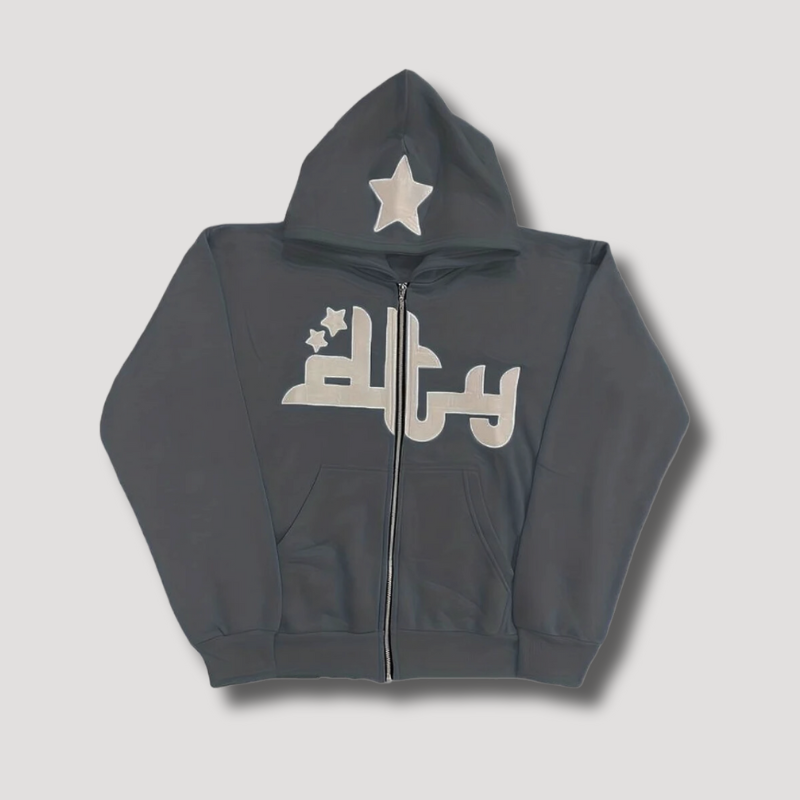 Y2K Star Print Hoodie - Streetwear hoodie heren met rits