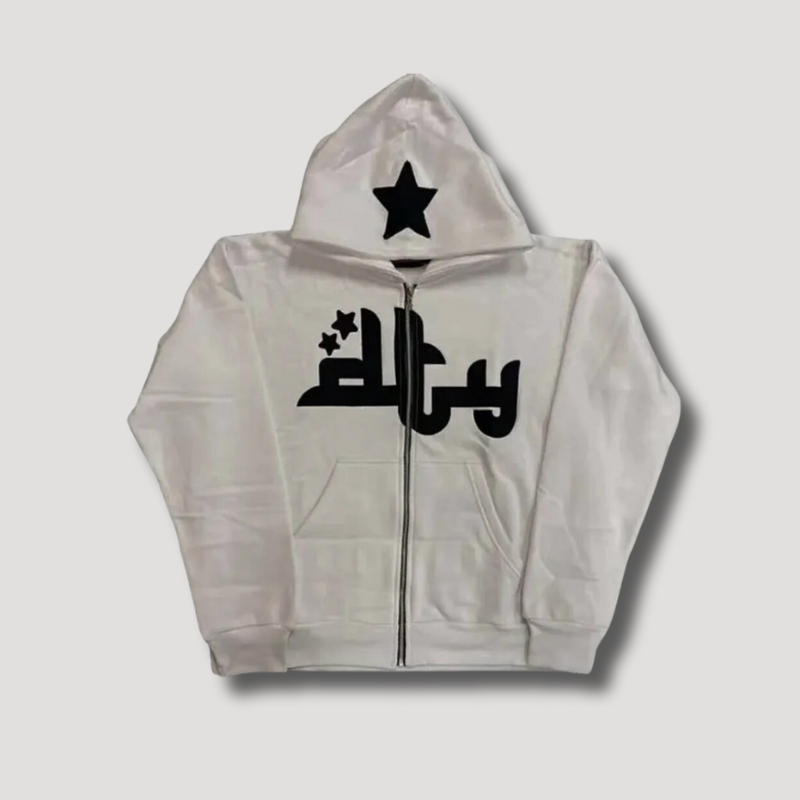 Y2K Star Print Hoodie - Streetwear hoodie heren met rits