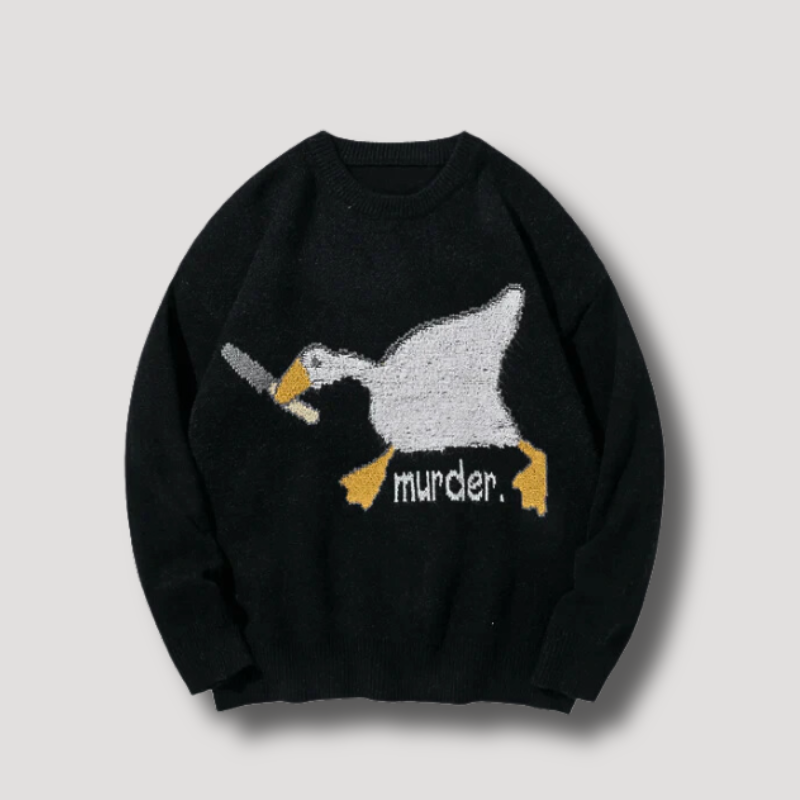 Y2K Goose Duck Knitted Sweater - Oversized streetwear voor mannen en vrouwen