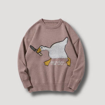 Y2K Goose Duck Knitted Sweater - Oversized streetwear voor mannen en vrouwen