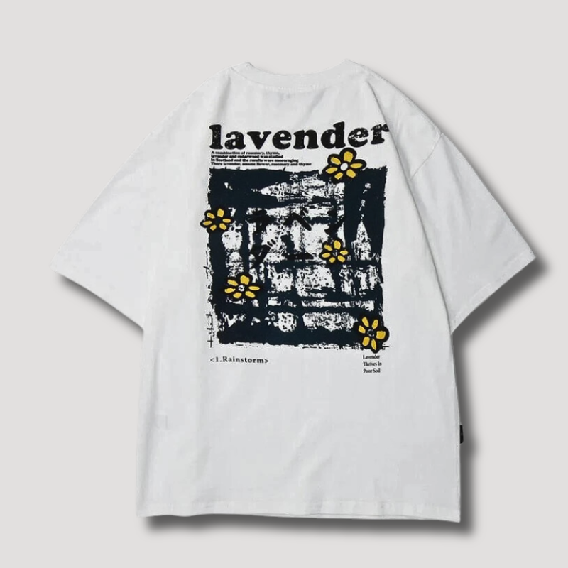 Lavender Grafische Print Oversize Tee Shirt