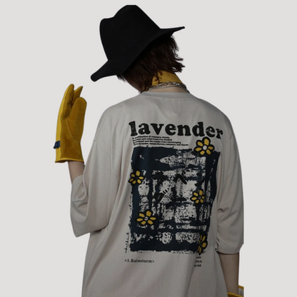 Lavender Grafische Print Oversize Tee Shirt