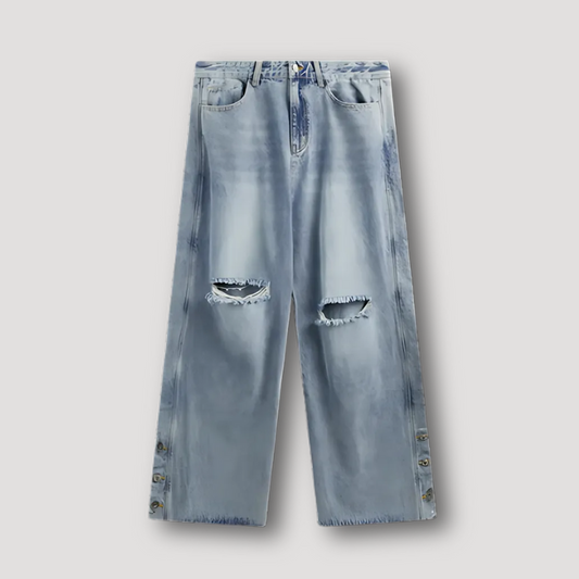 Licht Gewassen Distressed Ripped Jeans