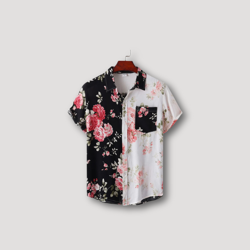 Two Tone Bloemen Korte Mouw Shirt en Korte Set Zomer Outfit