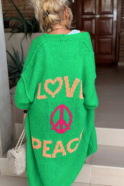 Lang, kleurrijk vest | Love and Peace