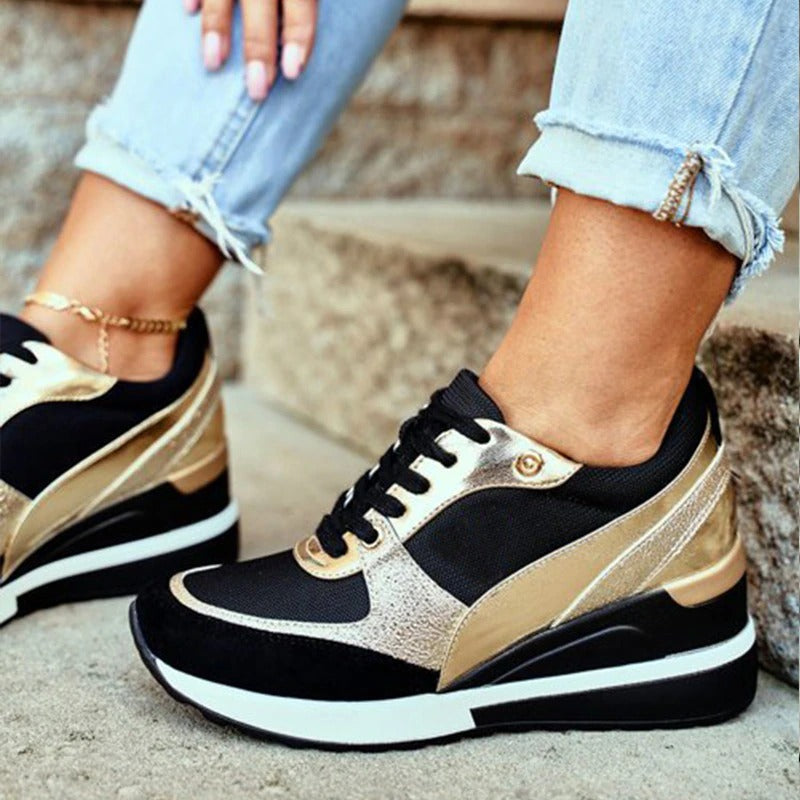 Briljant | Metallic wedge sneakers