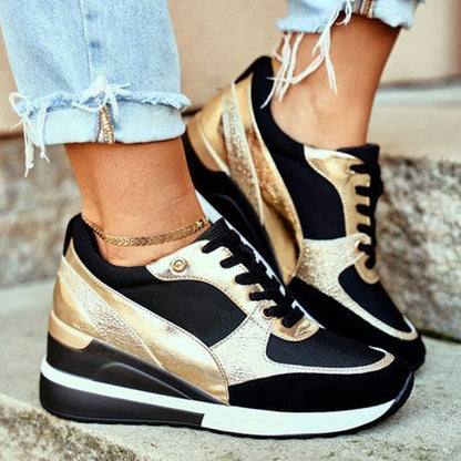 Briljant | Metallic wedge sneakers