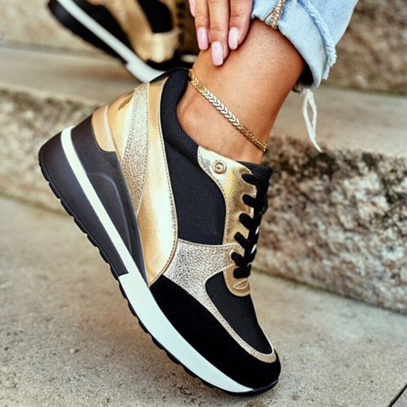 Briljant | Metallic wedge sneakers