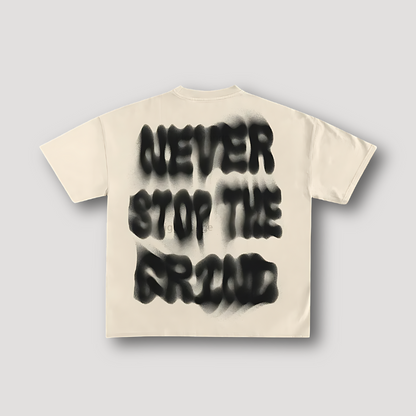 "NEVER STOP THE GRIND" Korte Mouw Grafisch T Shirt