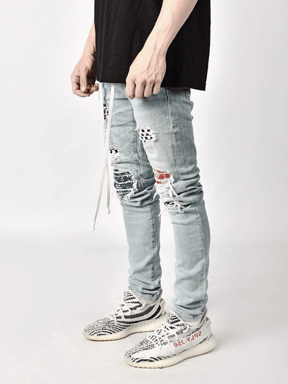 Zomer Gescheurde Jeans | Schaakpatroon