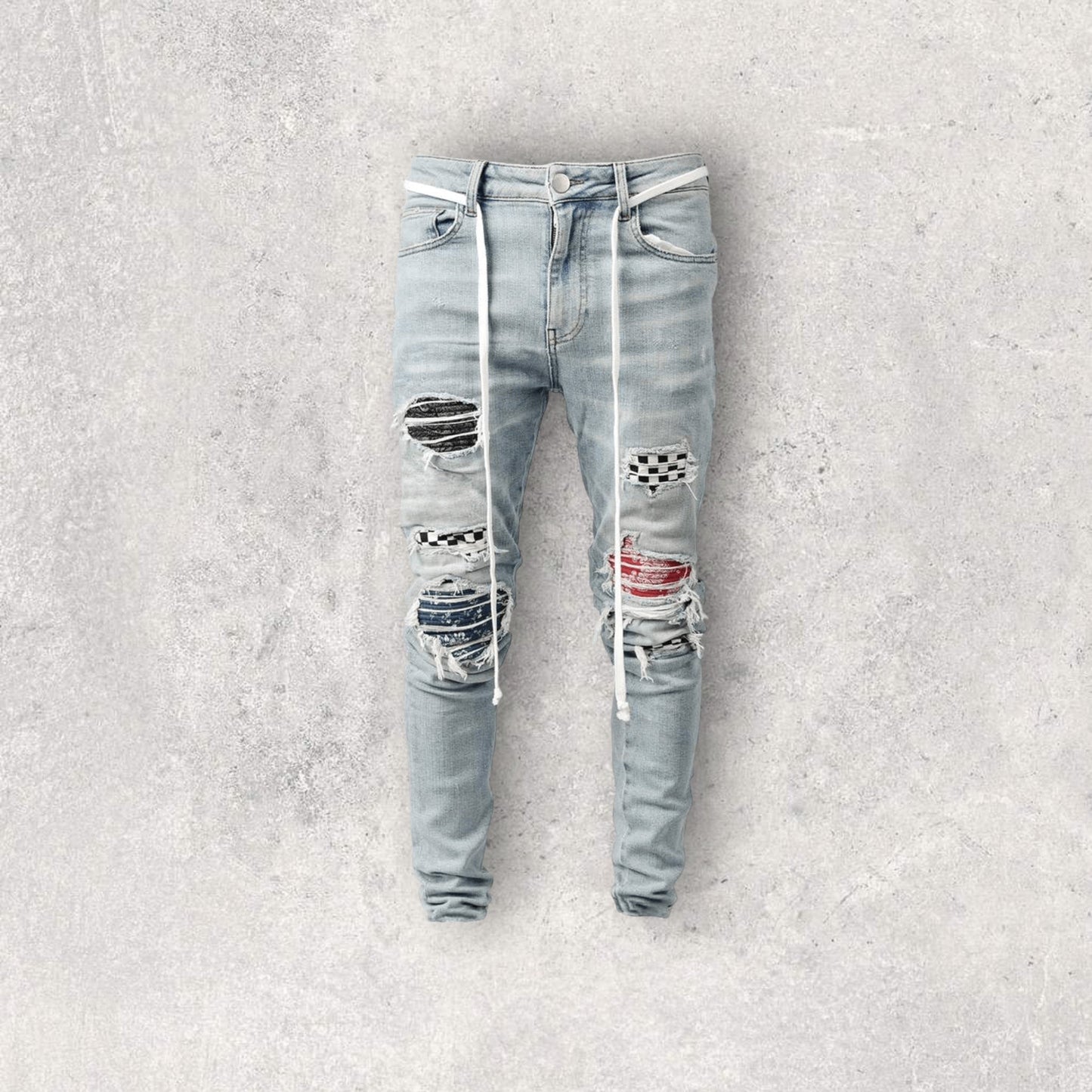 Zomer Gescheurde Jeans | Schaakpatroon