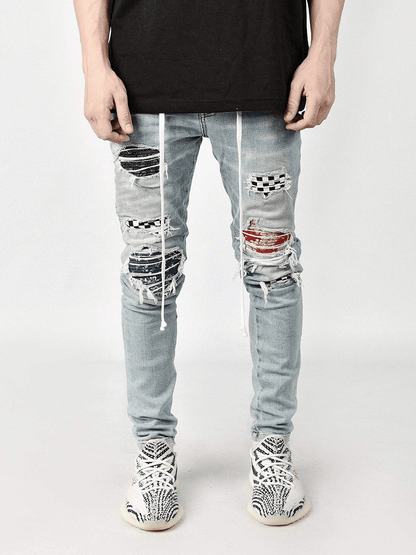 Zomer Gescheurde Jeans | Schaakpatroon