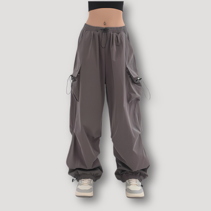 Graijs Cargo Wide Leg Parachute Trekkoord Pants