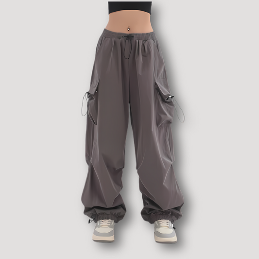 Graijs Cargo Wide Leg Parachute Trekkoord Pants