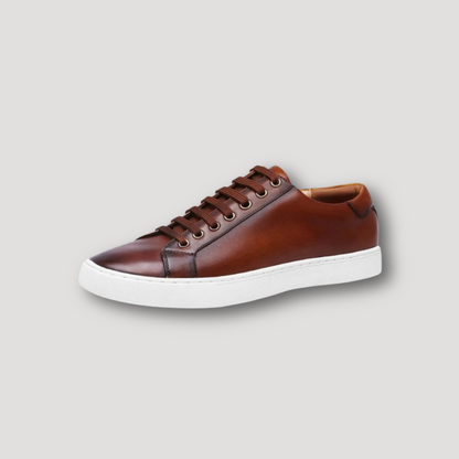 Low Top Echt Bruine Sneakers Leer Heren