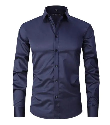 StretchEasy™ | KREUKVRIJ STRETCH OVERHEMD VOOR MANNEN - Donkerblauw-4XL -  Neomoda