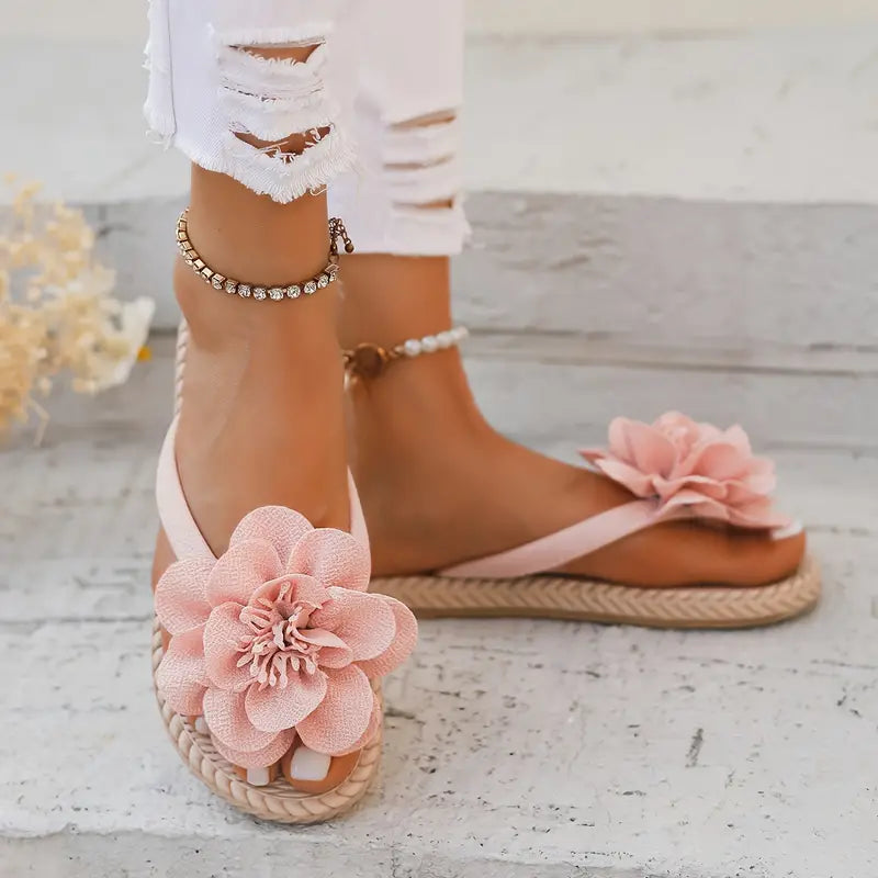 Blumen Flip Flops für Damen Rosa