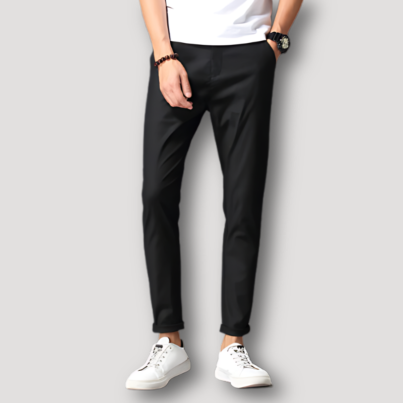 Casual Minimalistisch Slim Fit Trouser Voor Heren